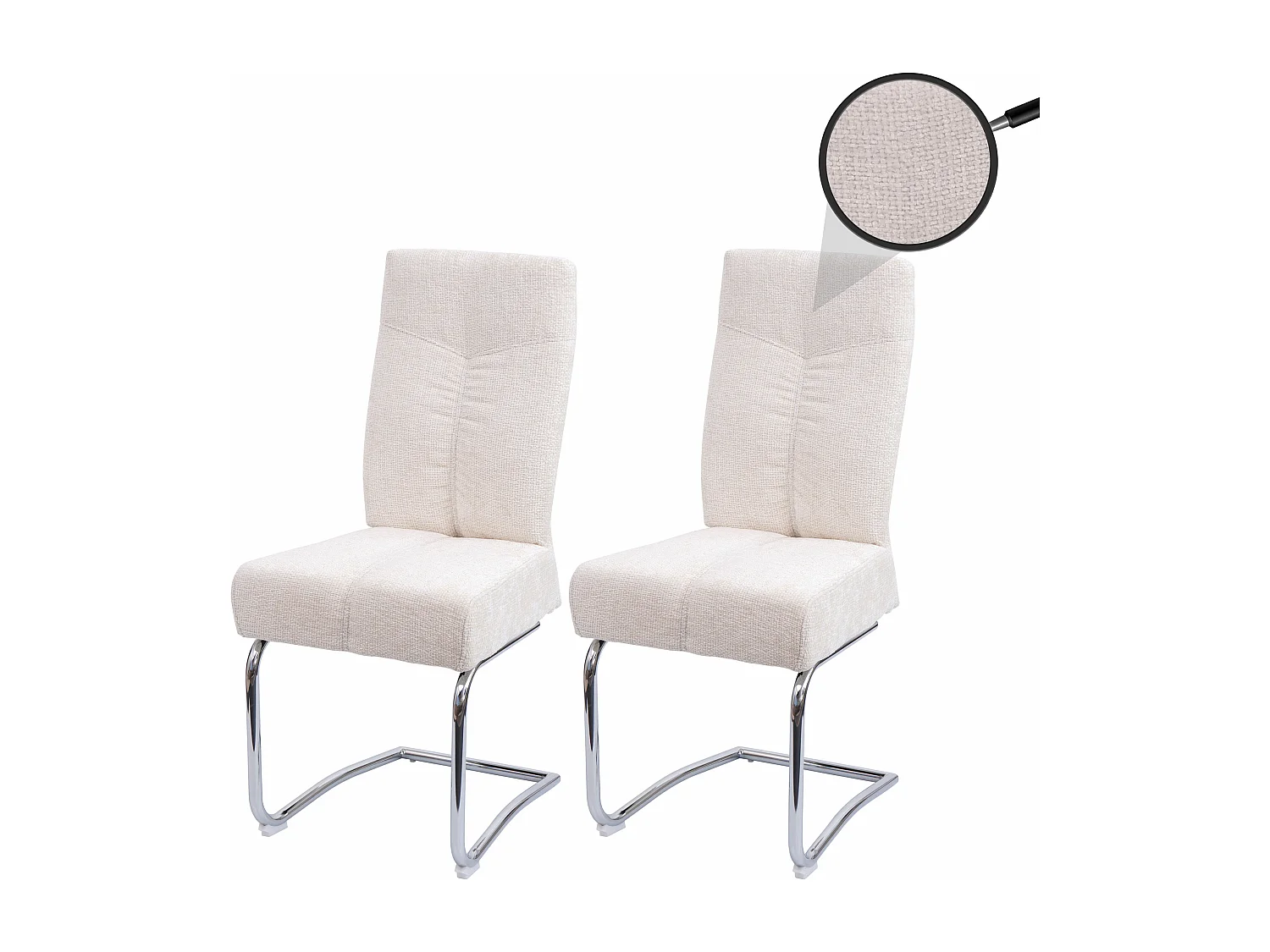 Chaise de salle à manger MCW-G56 (lot de 2),  crème