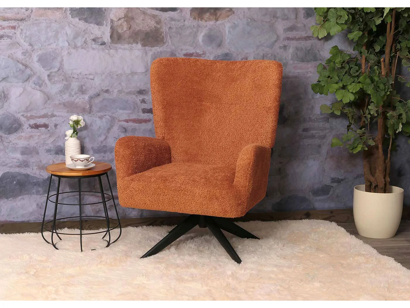 Loungefauteuil MCW-N65,  terracotta