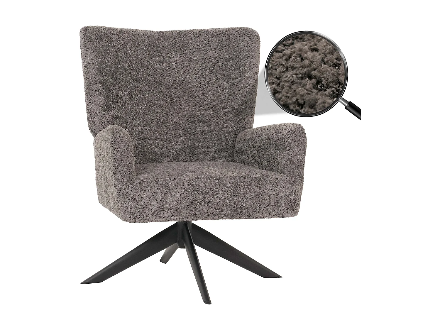 Loungefauteuil MCW-N65,  donkergrijs