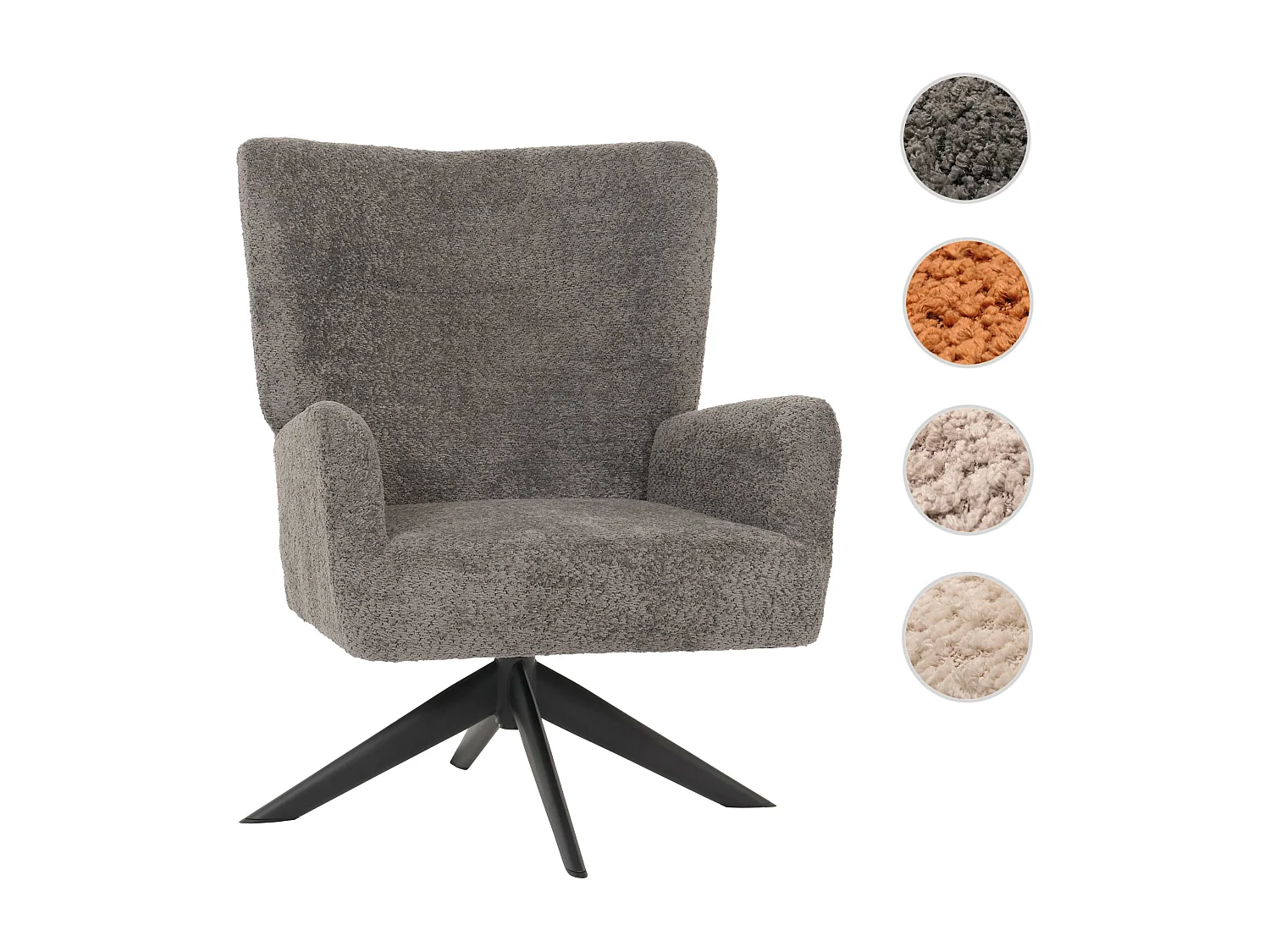 Loungefauteuil MCW-N65,  donkergrijs