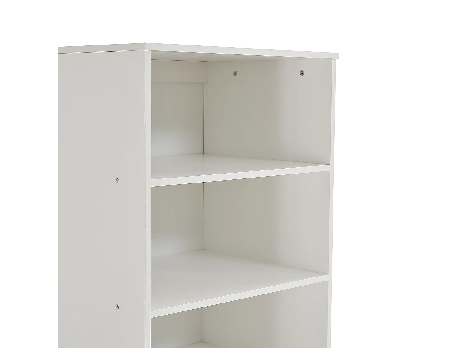 Estante 60x50x120cm, prateleira com três prateleiras e uma gaveta, corrediças silenciosas, quarto, sala, MDF, branco