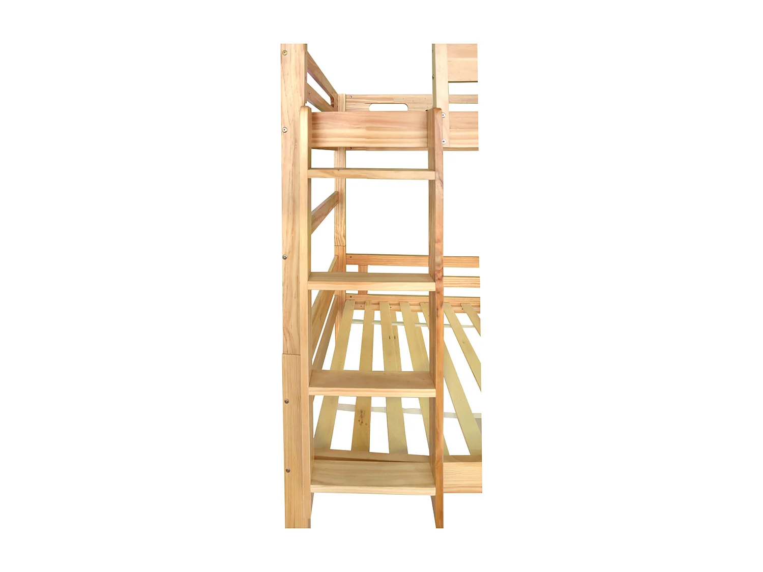 Etagenbett 90x200cm, 2 Betten, aufgeteilt in 2 Einzelbetten, stabiles Kiefernholzgestell, inklusive Lattenrost, einfacher Aufbau, naturbelassen