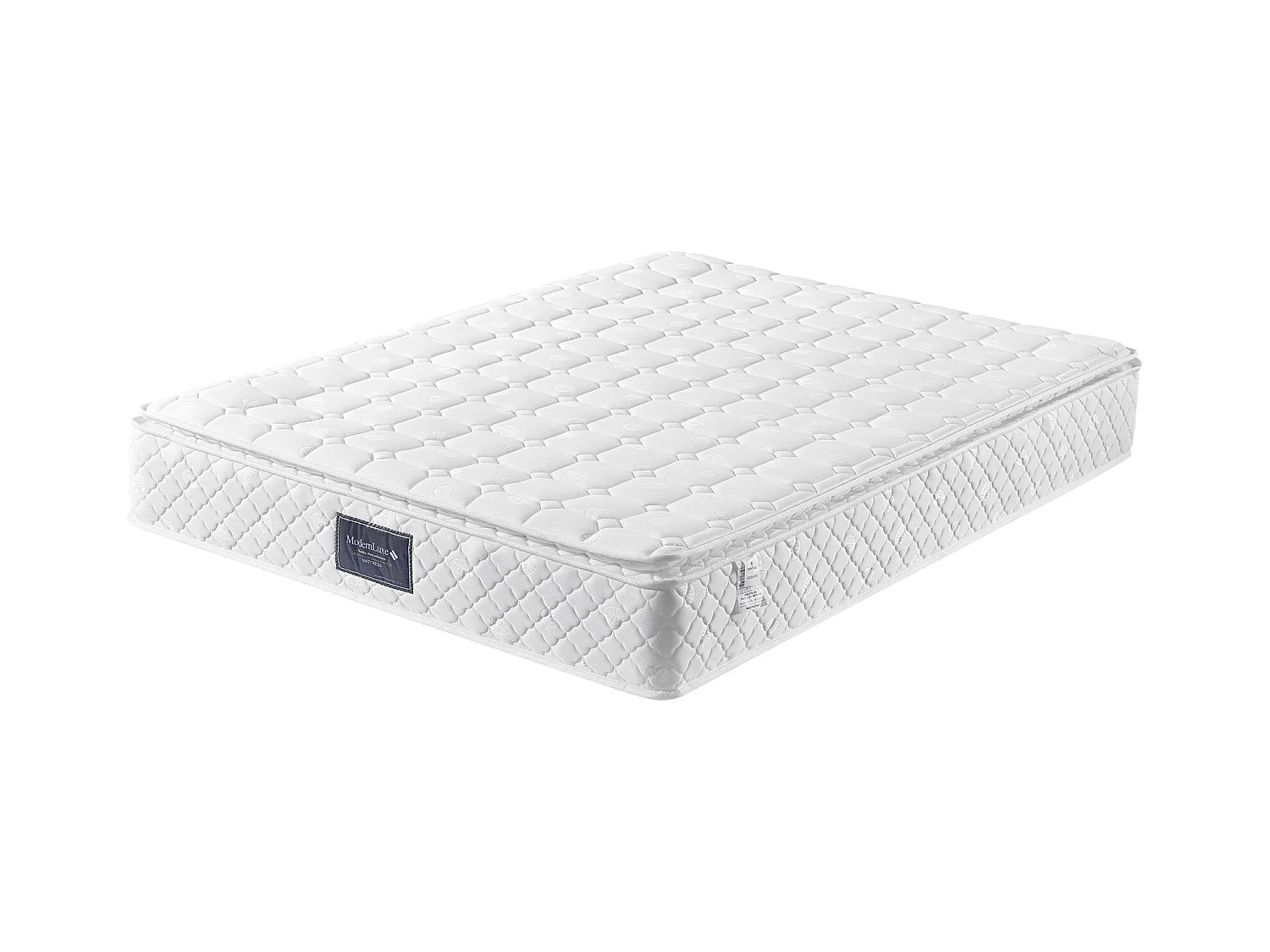 Matelas à ressorts 140x200 cm, matelas mousse froide 7 zones, ressorts ensachés, 100% certifié Oeko-Tex, matelas matelassé en microfibre, fermeté H3, hauteur 25 cm