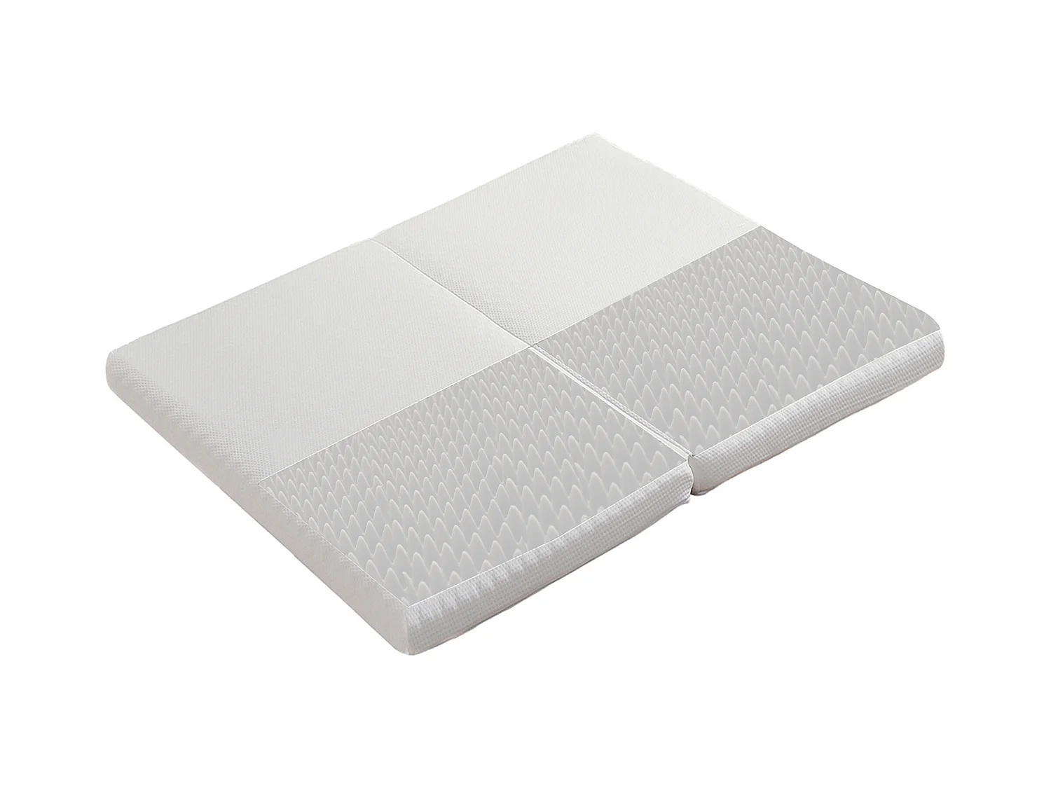 Matelas 140x200cm piable, tissu nid d'abeille, certifié Oeko-Tex, dureté H3, housse blanche + éponge 23D blanc