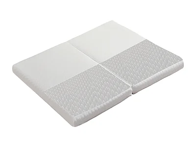 Matelas 140x200cm piable, tissu nid d'abeille, certifié Oeko-Tex, dureté H3, housse blanche + éponge 23D blanc