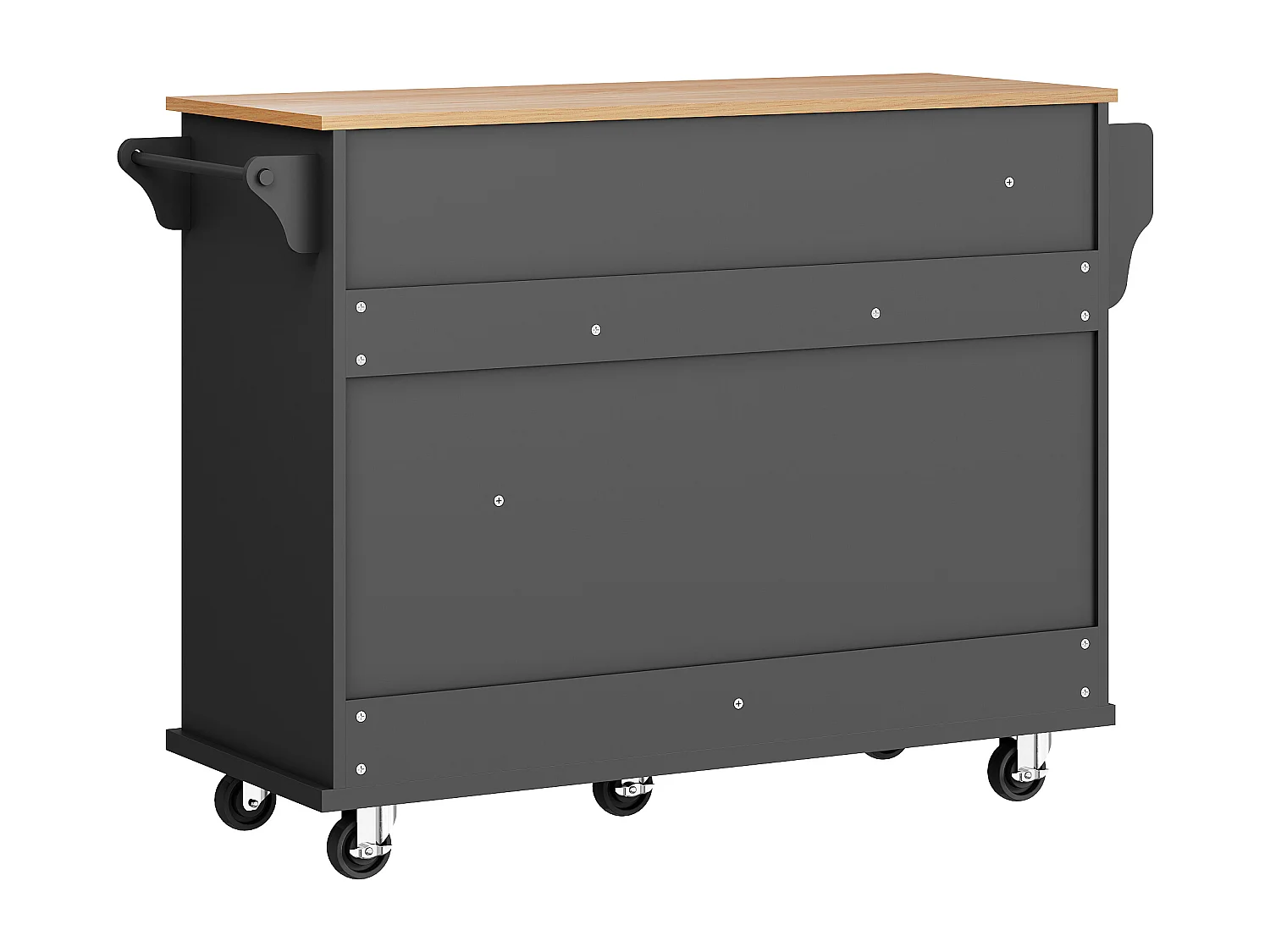 Isola centrale di cucina mobile - 5 cassetti e 5 compartimenti - MDF - Nero