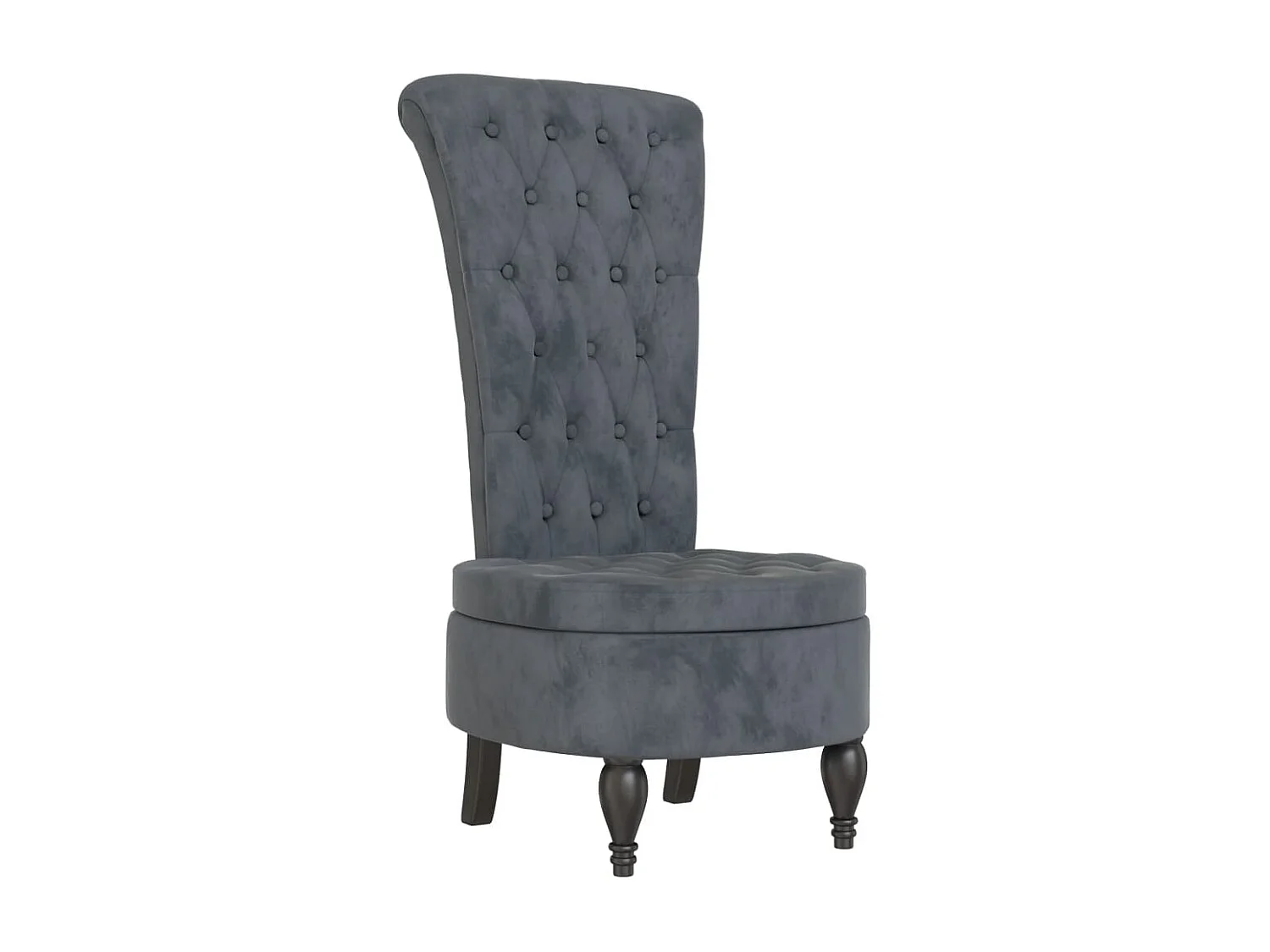 Chaise à dossier haut gris foncé velours conception de bouton