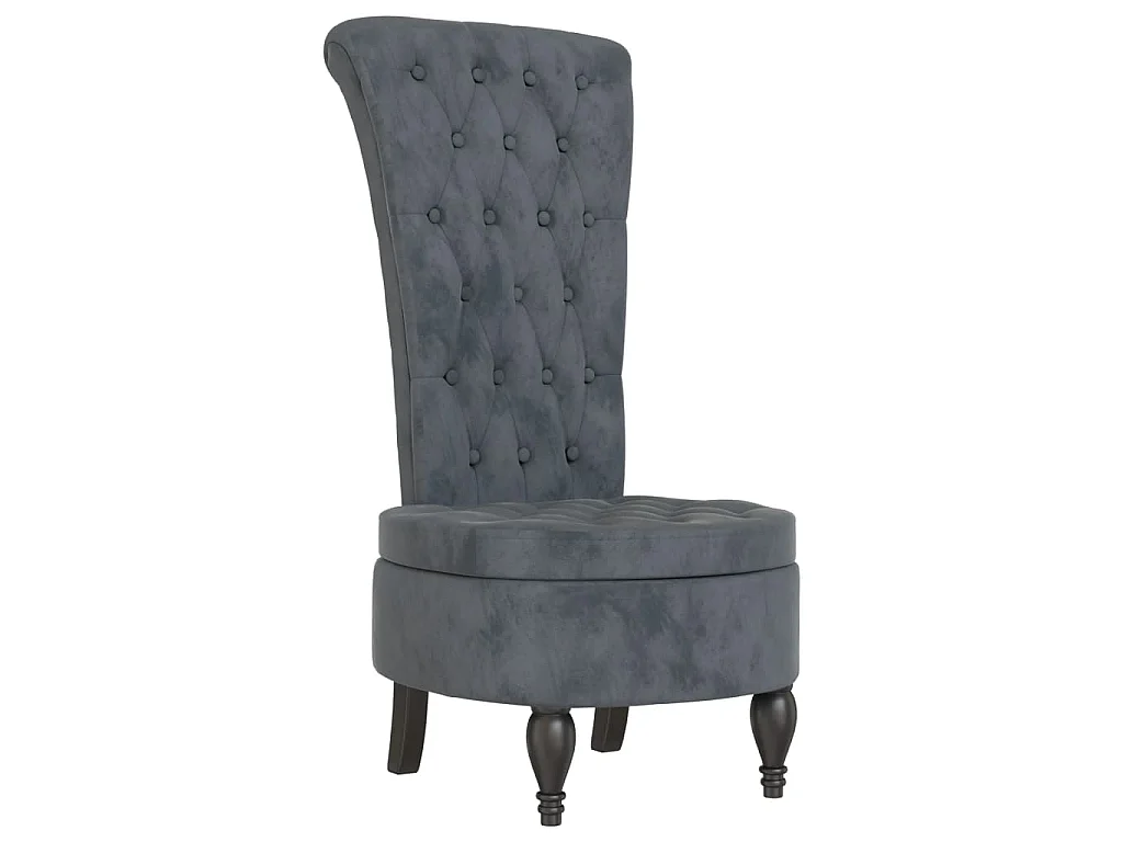 Chaise à dossier haut gris foncé velours conception de bouton