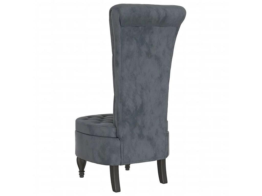 Chaise à dossier haut gris foncé velours conception de bouton