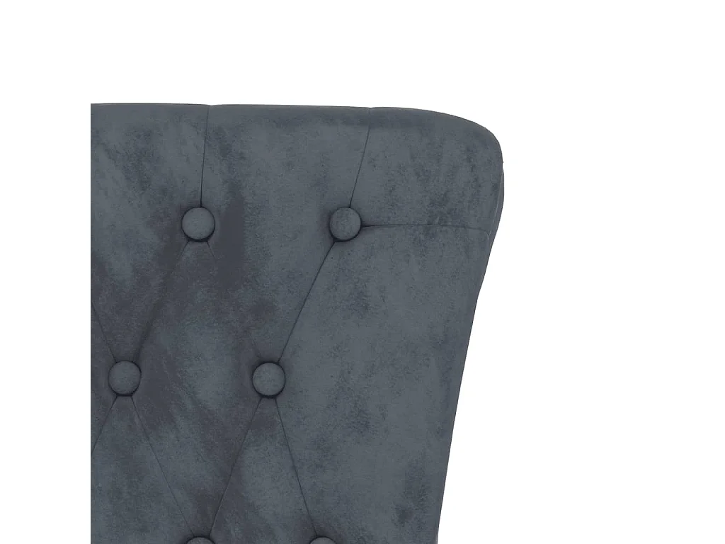 Chaise à dossier haut gris foncé velours conception de bouton