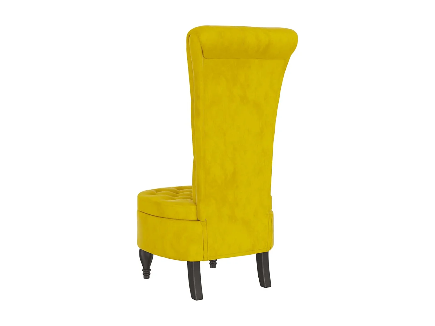 Chaise à dossier haut jaune velours conception de bouton