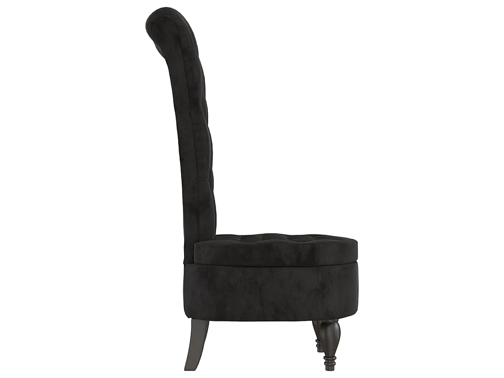 Chaise à dossier haut noir velours conception de bouton