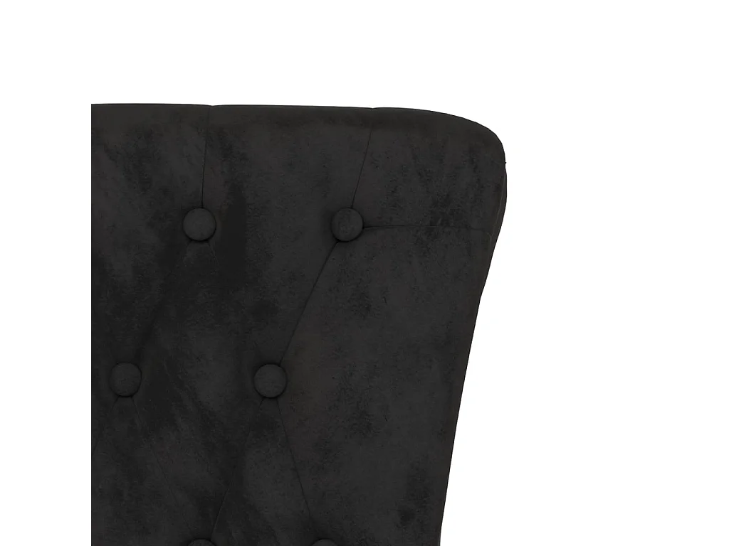 Chaise à dossier haut noir velours conception de bouton
