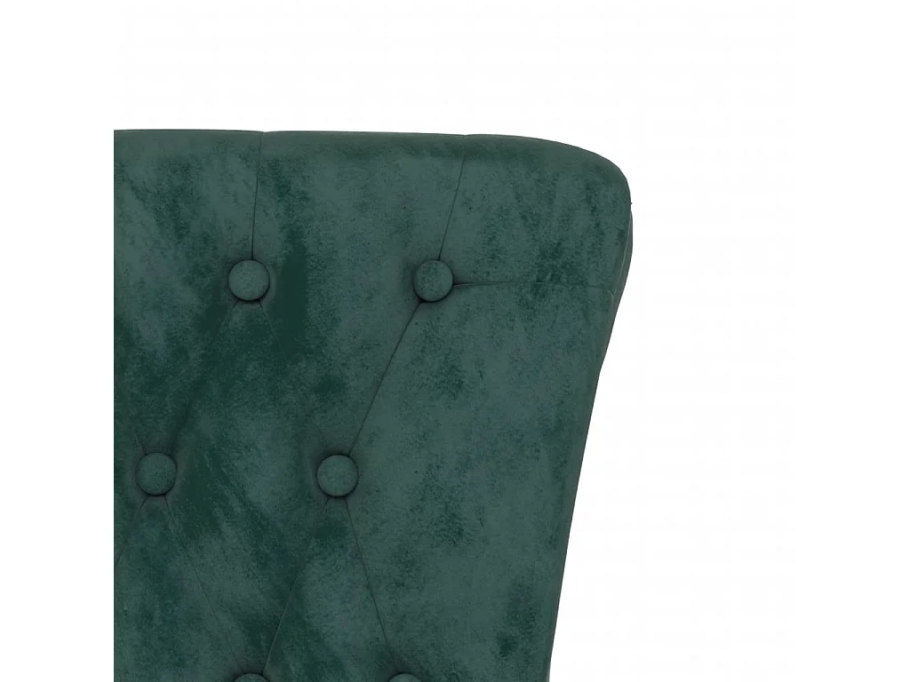Chaise à dossier haut vert foncé velours conception de bouton