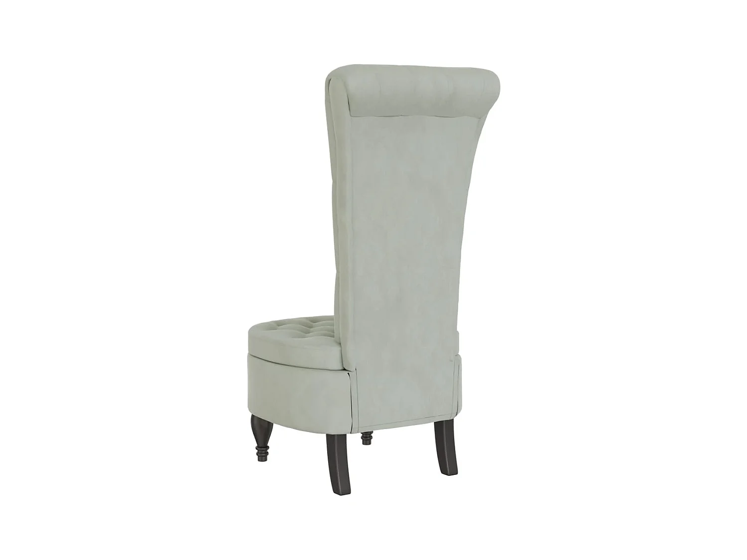 Chaise à dossier haut gris clair velours conception de bouton