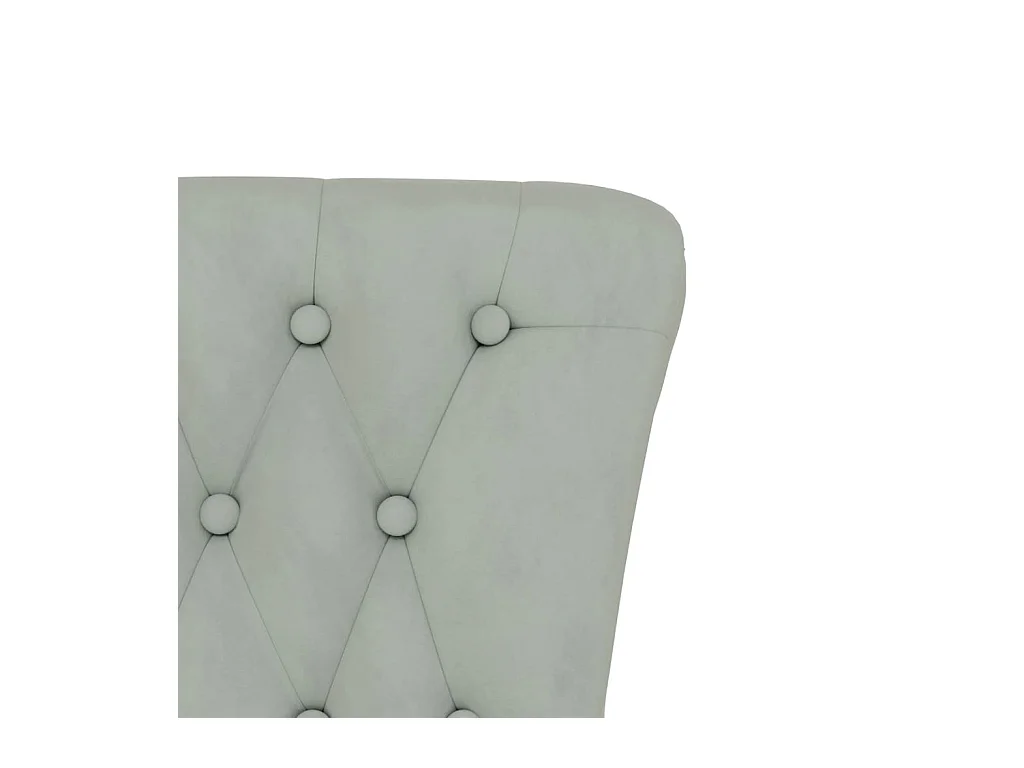 Chaise à dossier haut gris clair velours conception de bouton