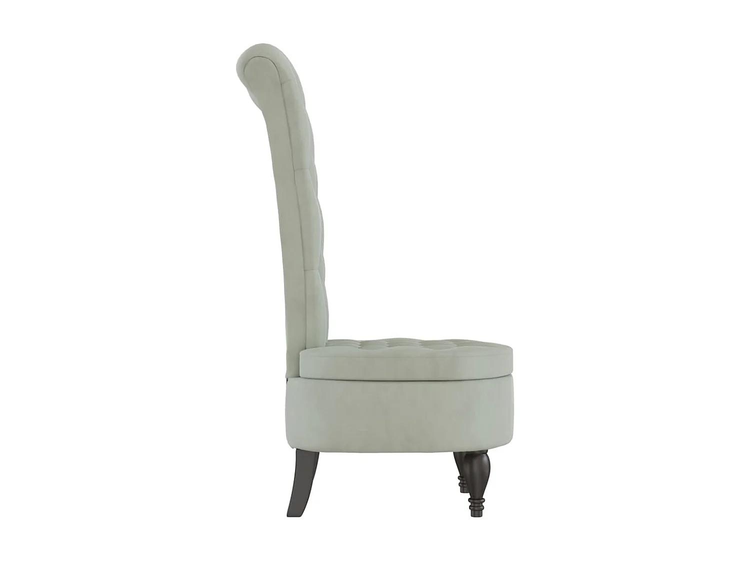 Chaise à dossier haut gris clair velours conception de bouton