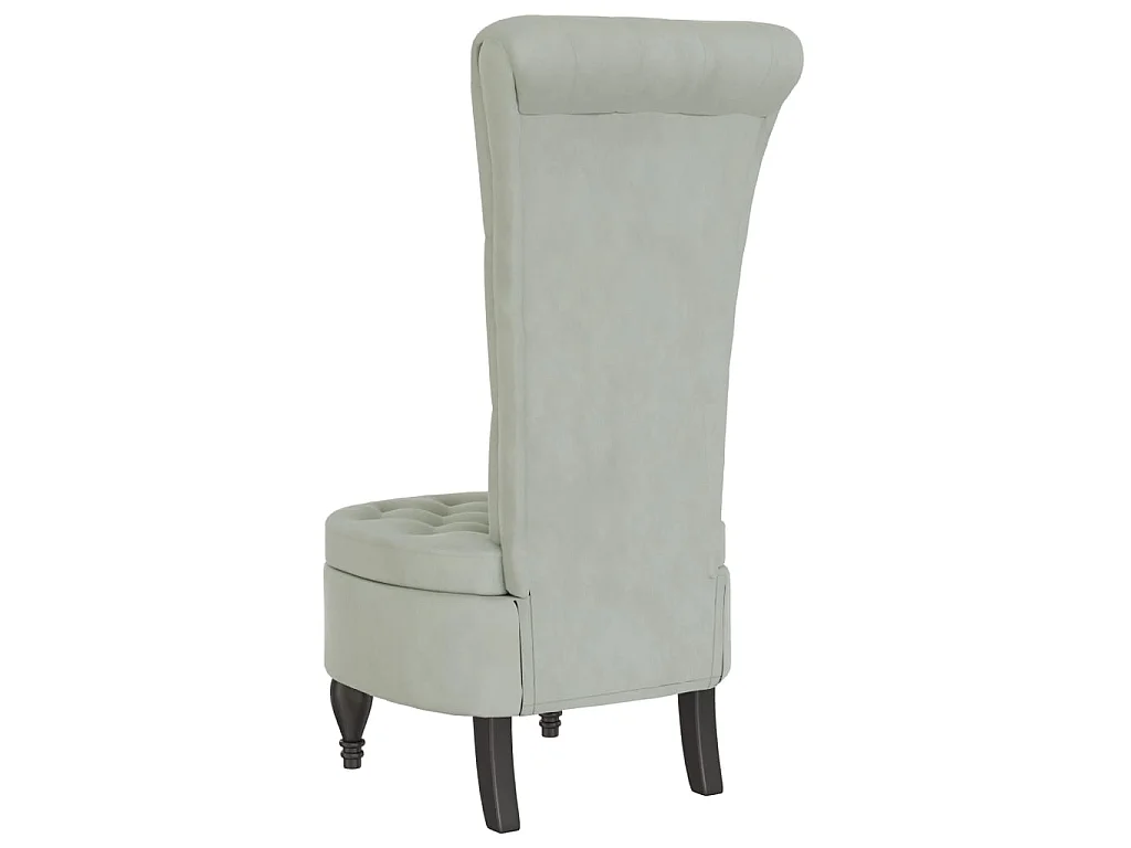 Chaise à dossier haut gris clair velours conception de bouton