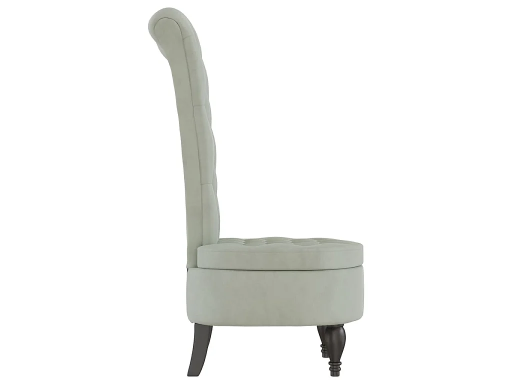 Chaise à dossier haut gris clair velours conception de bouton