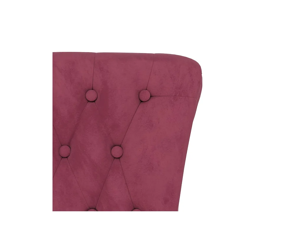 Sillón de respaldo alto con botones terciopelo rojo tinto