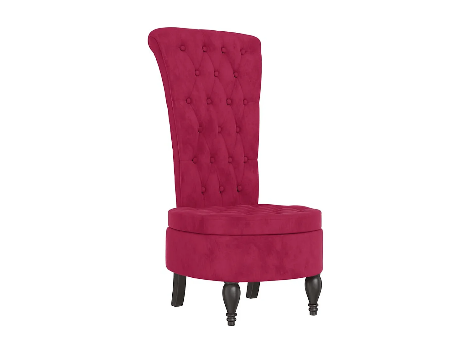 Chaise à dossier haut rouge bordeaux conception de bouton