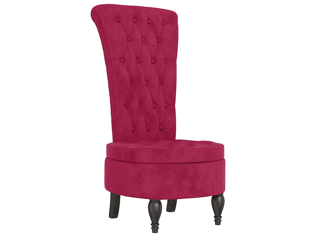 Chaise à dossier haut rouge bordeaux conception de bouton