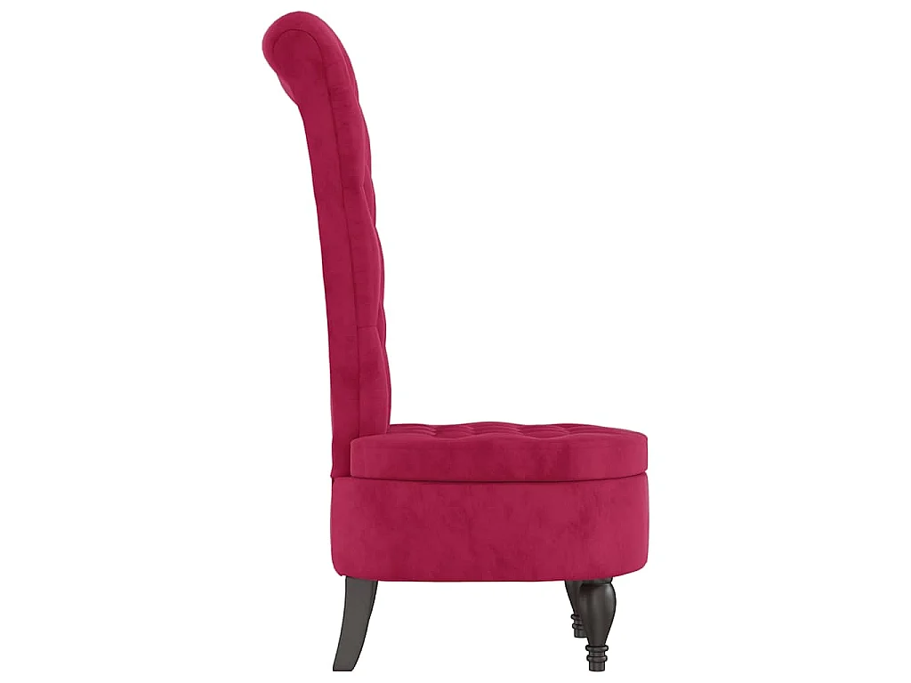 Chaise à dossier haut rouge bordeaux conception de bouton