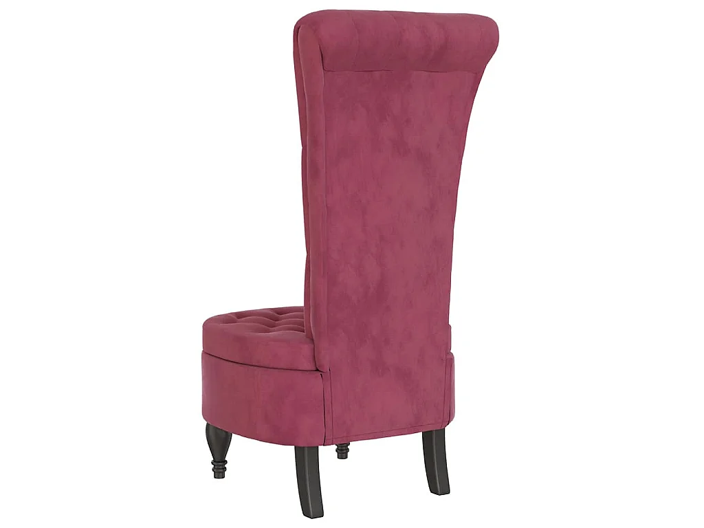 Chaise à dossier haut rouge bordeaux conception de bouton