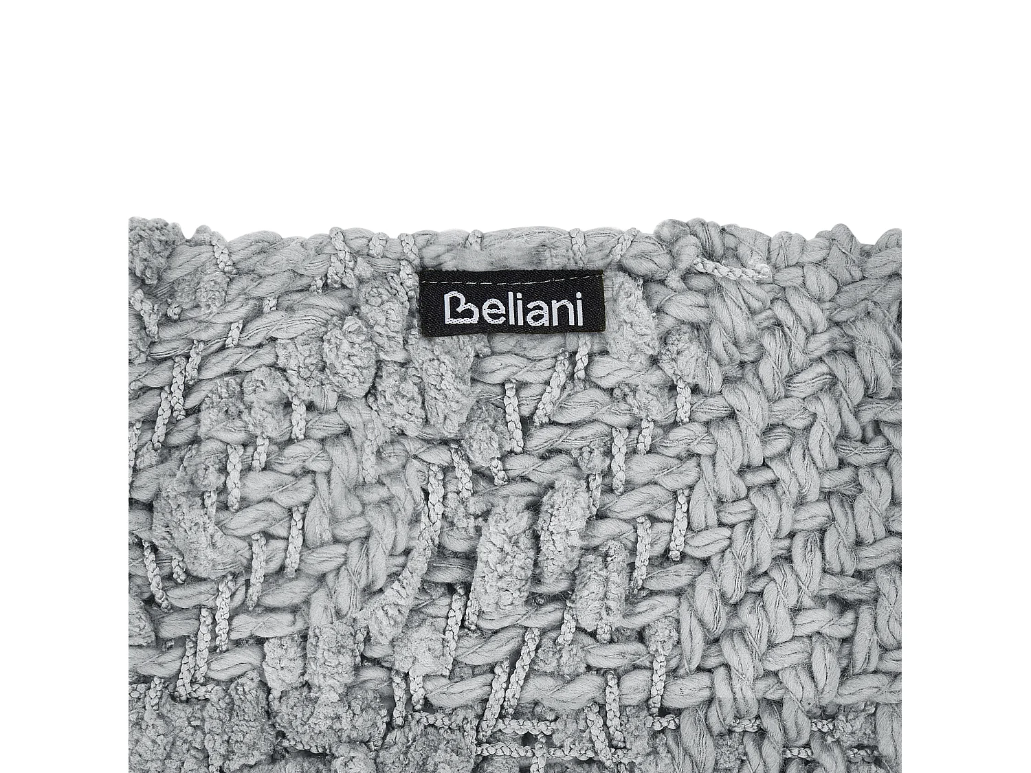 Decke Baumwolle gestrickt grau mit Quasten 150 x 200 cm Kuscheldecke Vella