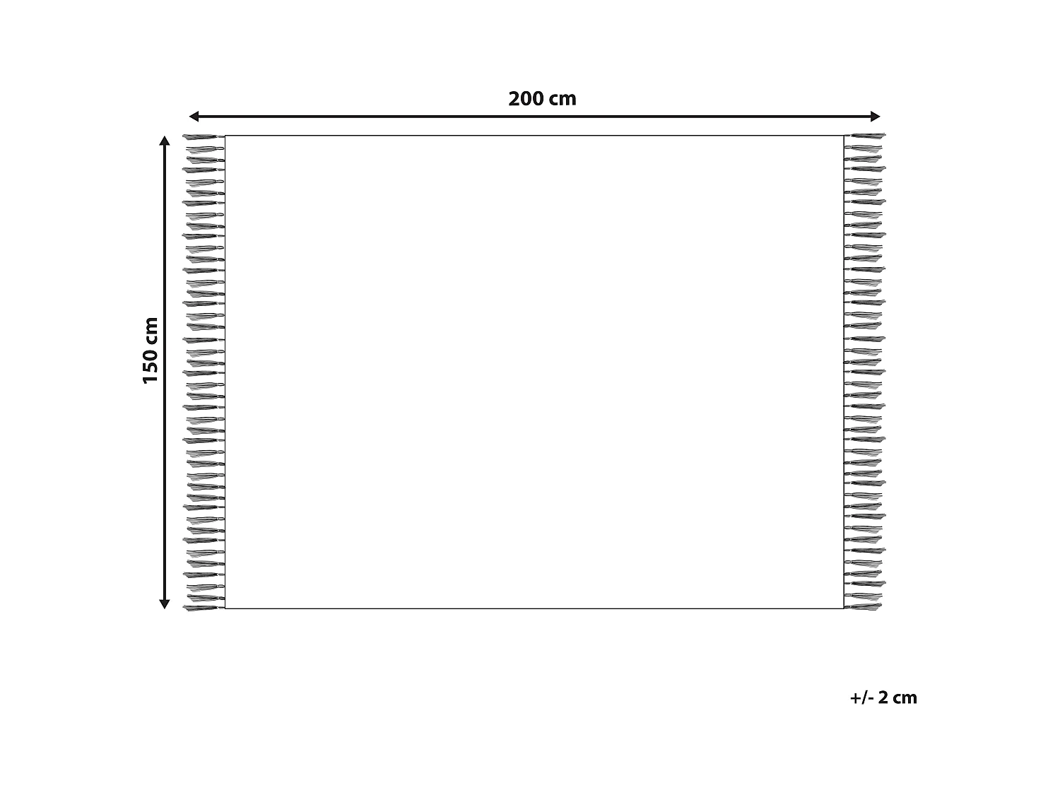 Decke Baumwolle gestrickt hellbeige mit Quasten 150 x 200 cm Kuscheldecke Vella