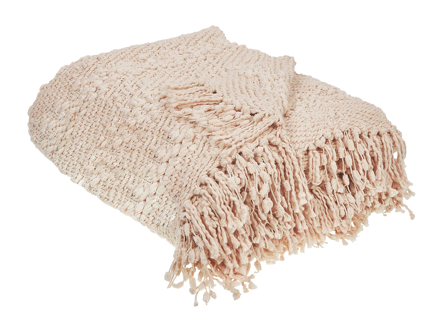 Plaid VELLA Katoen 150 x 200 cm Lichtbeige