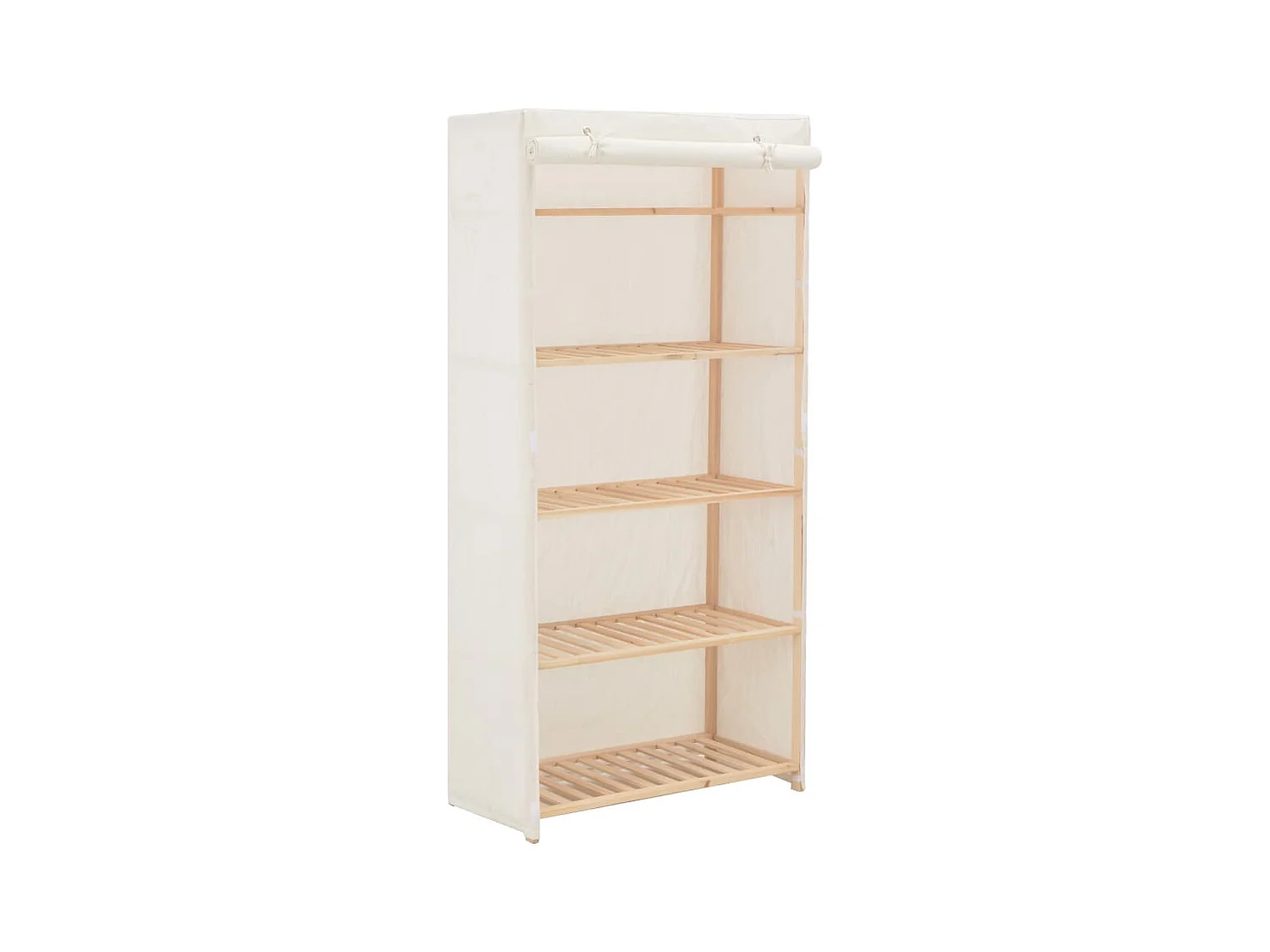 Garde-robe Blanc 79 x 40 x 170 cm Tissu