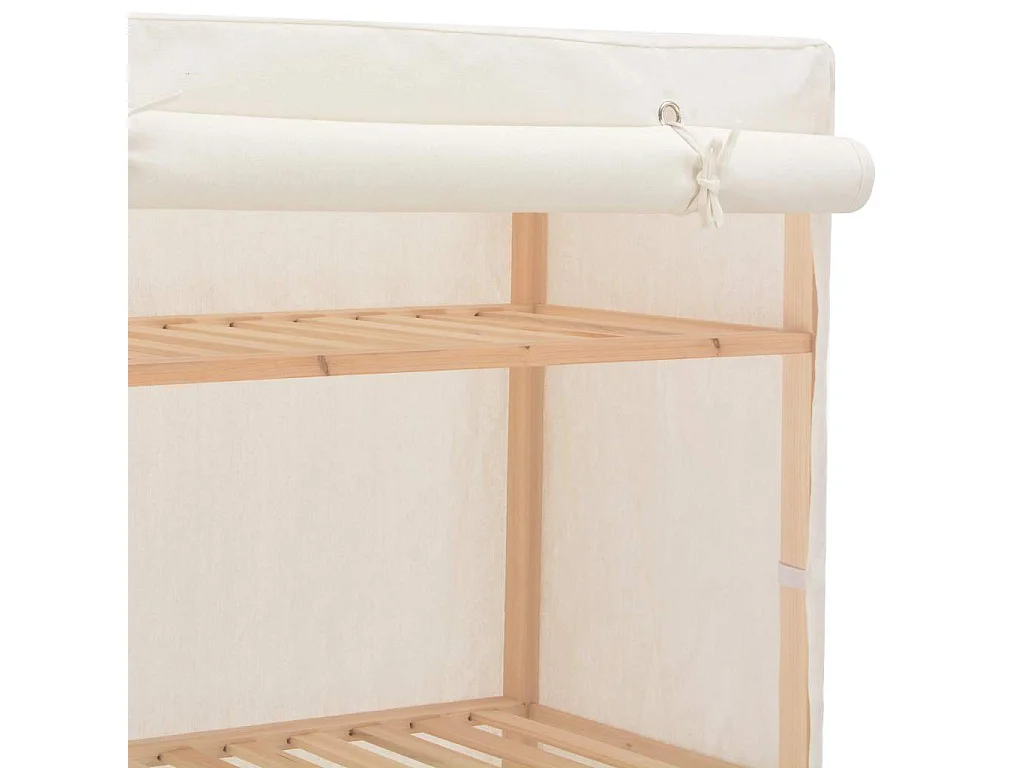 Garde-robe Blanc 79 x 40 x 170 cm Tissu