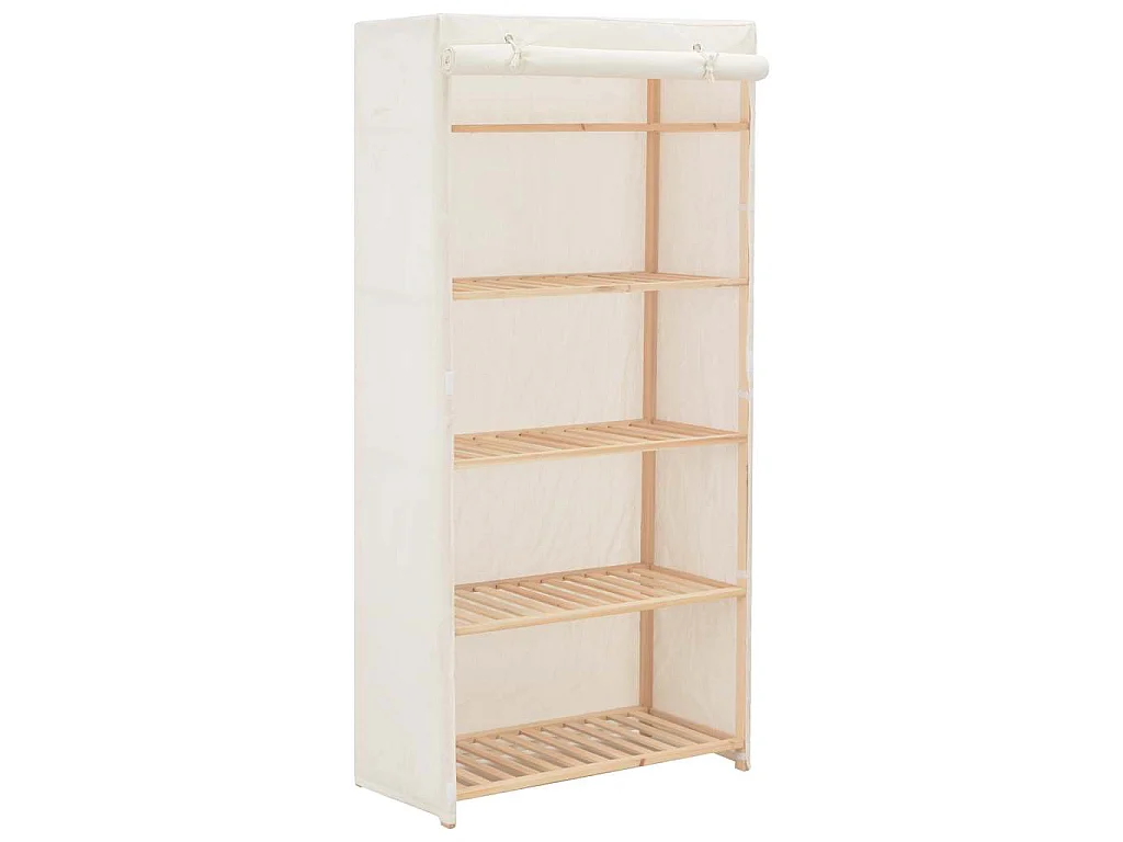 Armadio Bianco 79x40x170 cm in Tessuto