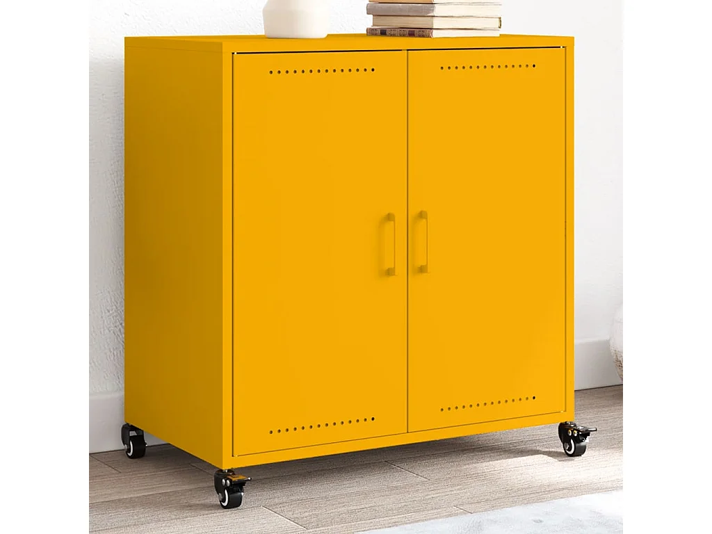 Buffet jaune moutarde 68x39x72 cm acier