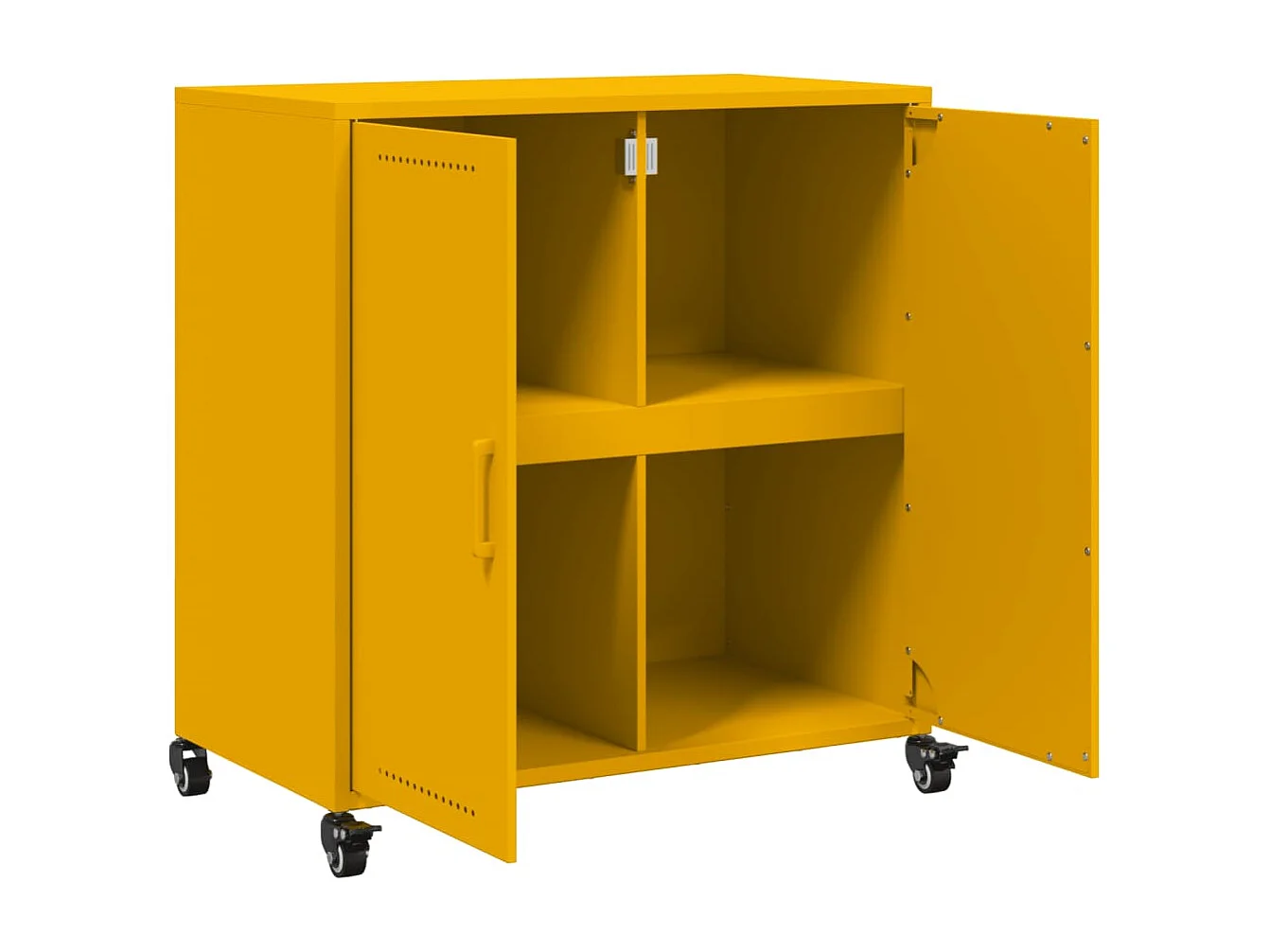 Dressoir 68x39x72 cm staal mosterdgeel