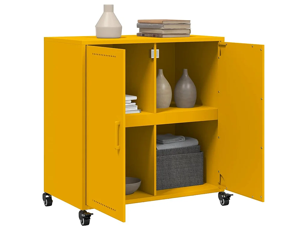 Sideboard Senfgelb 68x39x72 cm Stahl