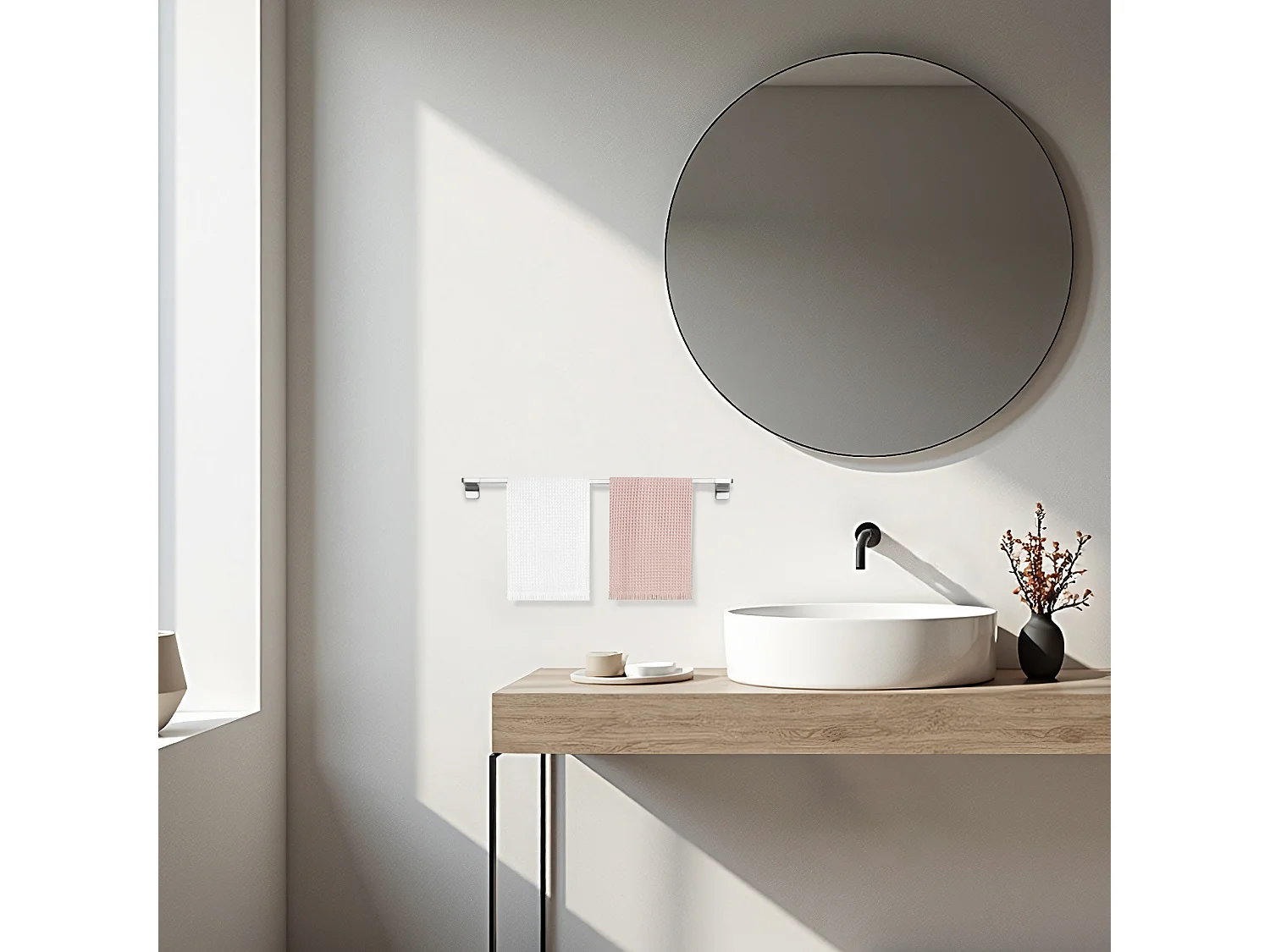 Cecipa max Porte-serviettes Multifonctionnel 59CM Peut accrocher 2 Serviettes,  Porte-serviettes en Acier Inoxydable 304, Brossé