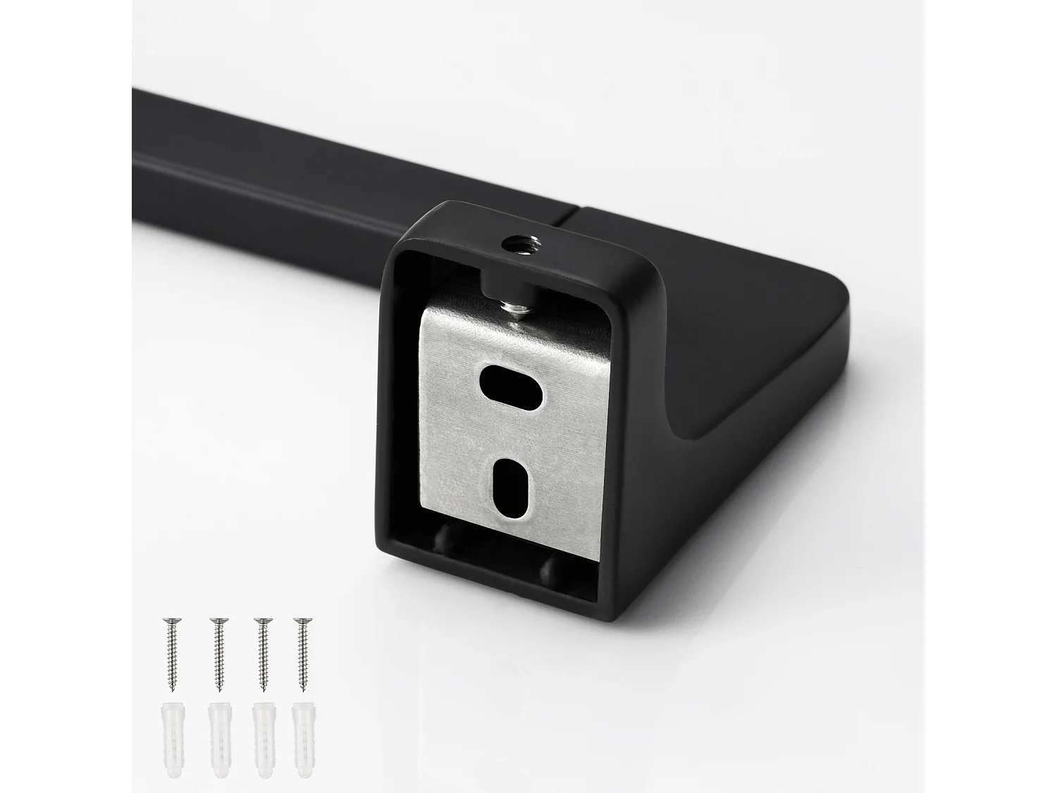 Lot de 2 Noir Porte-serviettes de Salle de Bain en Inox - 59CM Porte-serviettes Peut accrocher 2 Serviettes  - Porte-serviettes Multifonctionnel