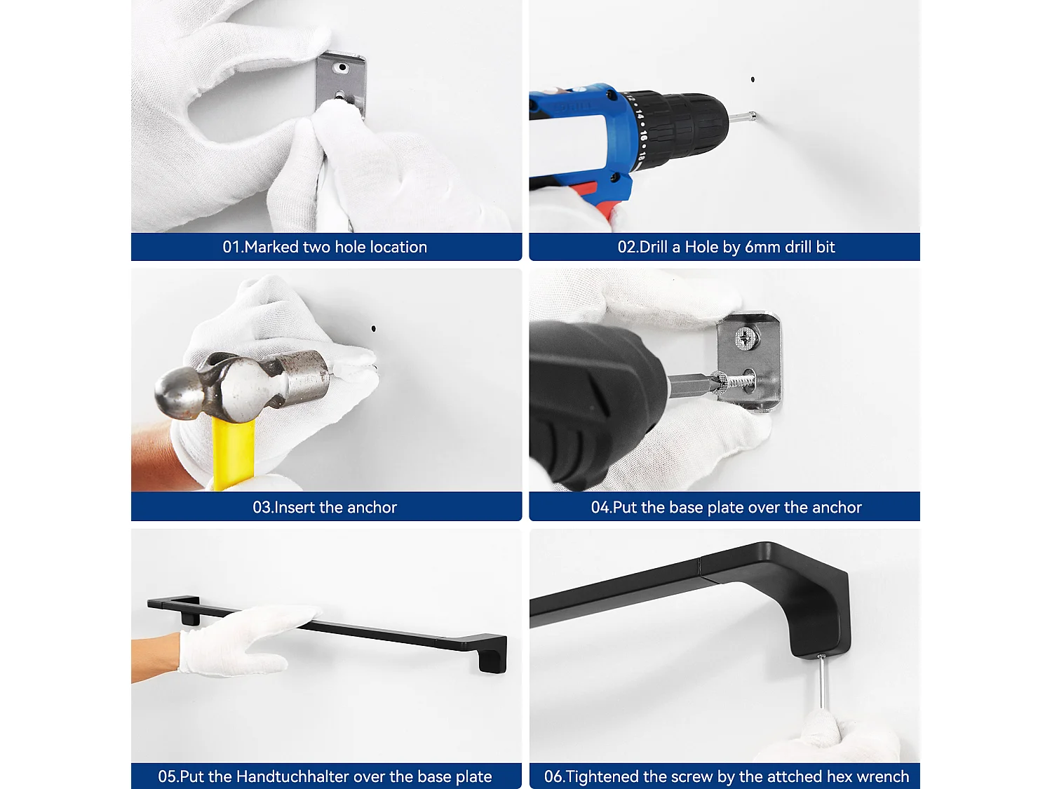 Cecipa max Toallero multifuncional 59CM Puede colgar 2 toallas, Toallero de acero inoxidable 304, Negro