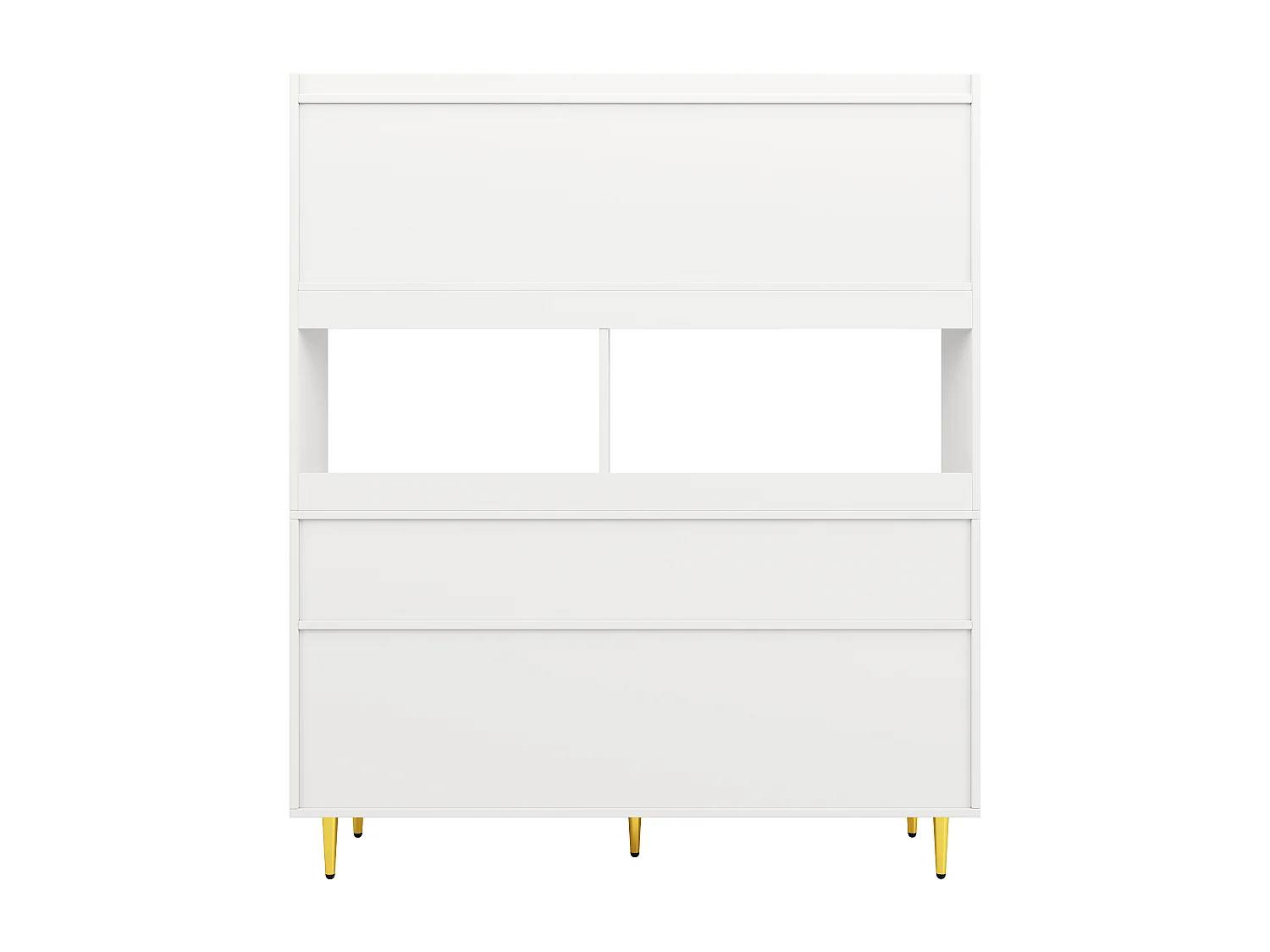 Buffet haut moderne - en MDF - rangement à plusieurs niveaux - Blanc