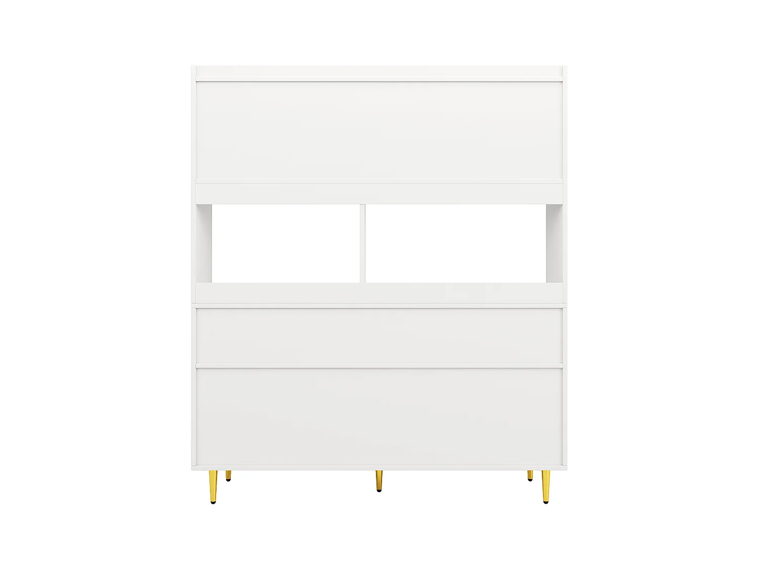 Buffet haut moderne - en MDF - rangement à plusieurs niveaux - Blanc