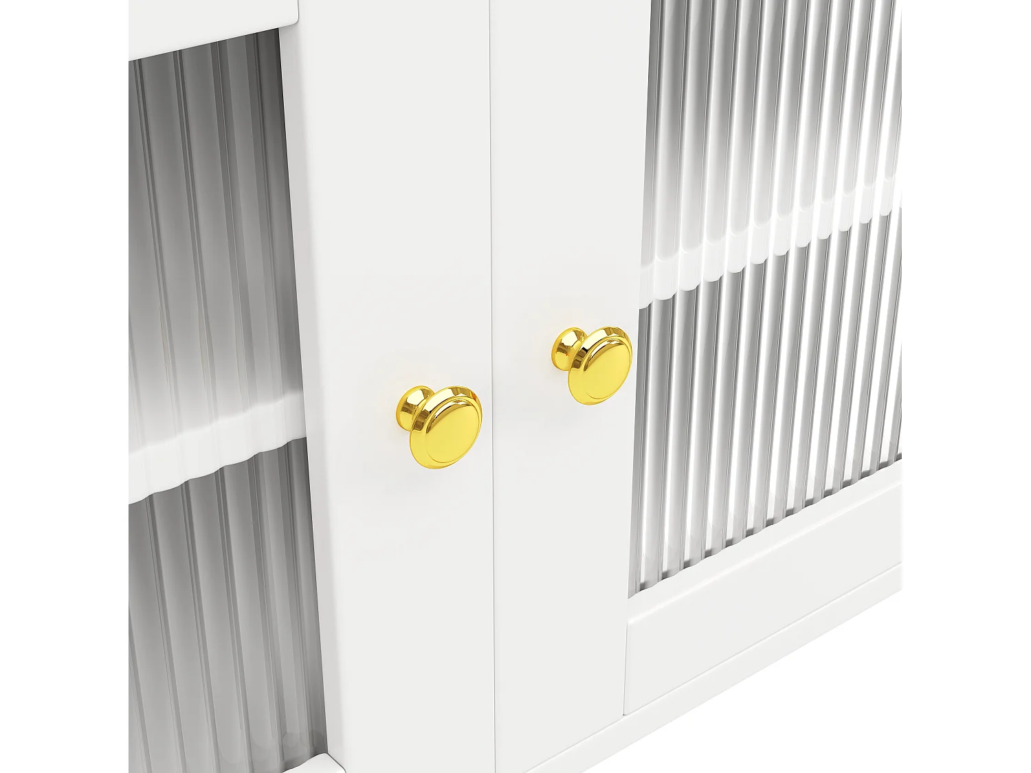 Buffet haut moderne - en MDF - rangement à plusieurs niveaux - Blanc