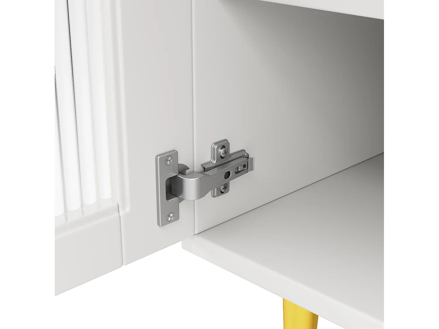 Buffet haut moderne - en MDF - rangement à plusieurs niveaux - Blanc