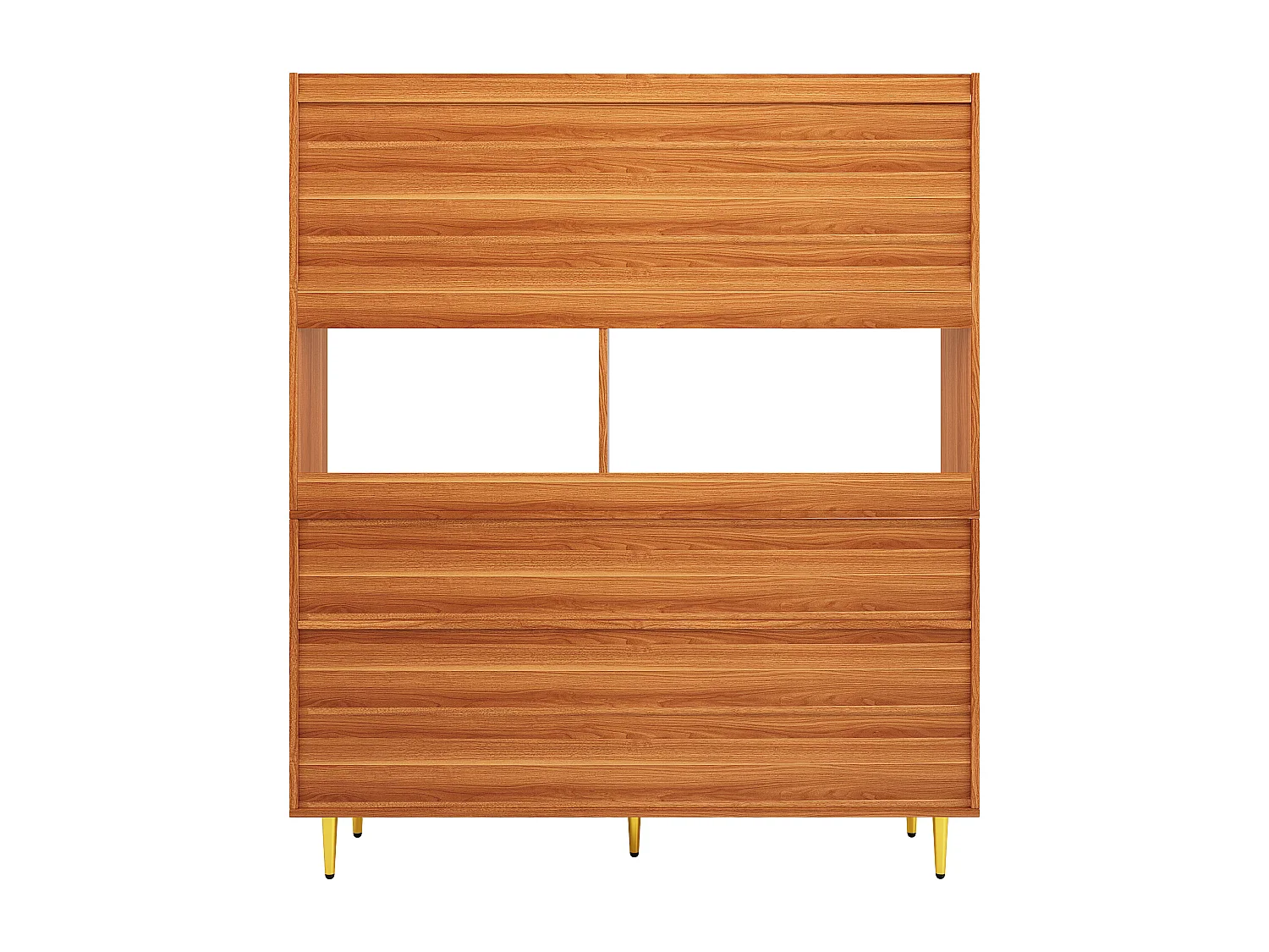 Modern hoog dressoir - MDF - opbergruimte op meerdere niveaus - Bruin