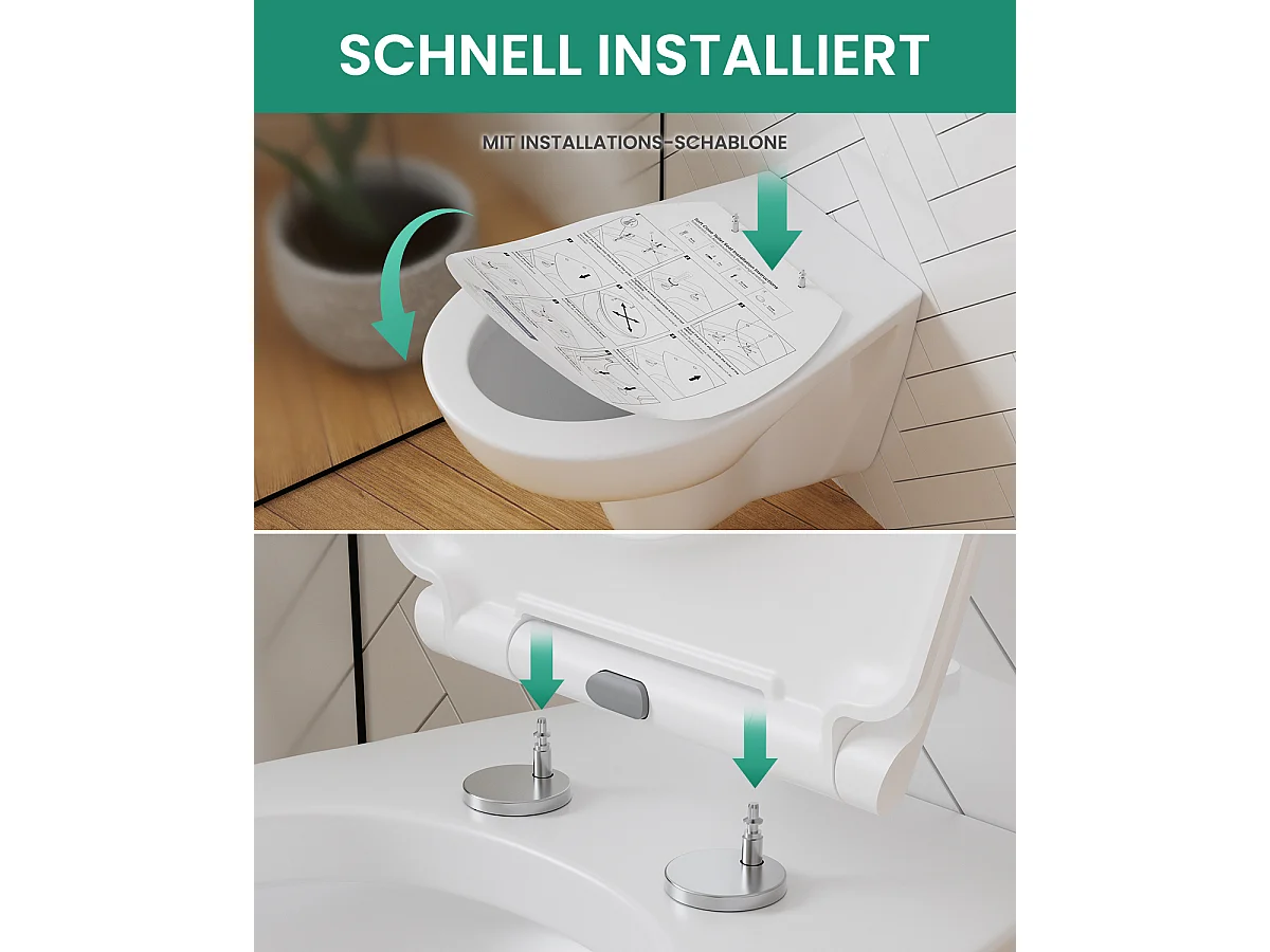 CECIPA MAX O-förmiger Toilettensitz – Toilettensitz mit Absenkautomatik – Badezimmer-Toilettendeckel, Toilettensitz – Weiß
