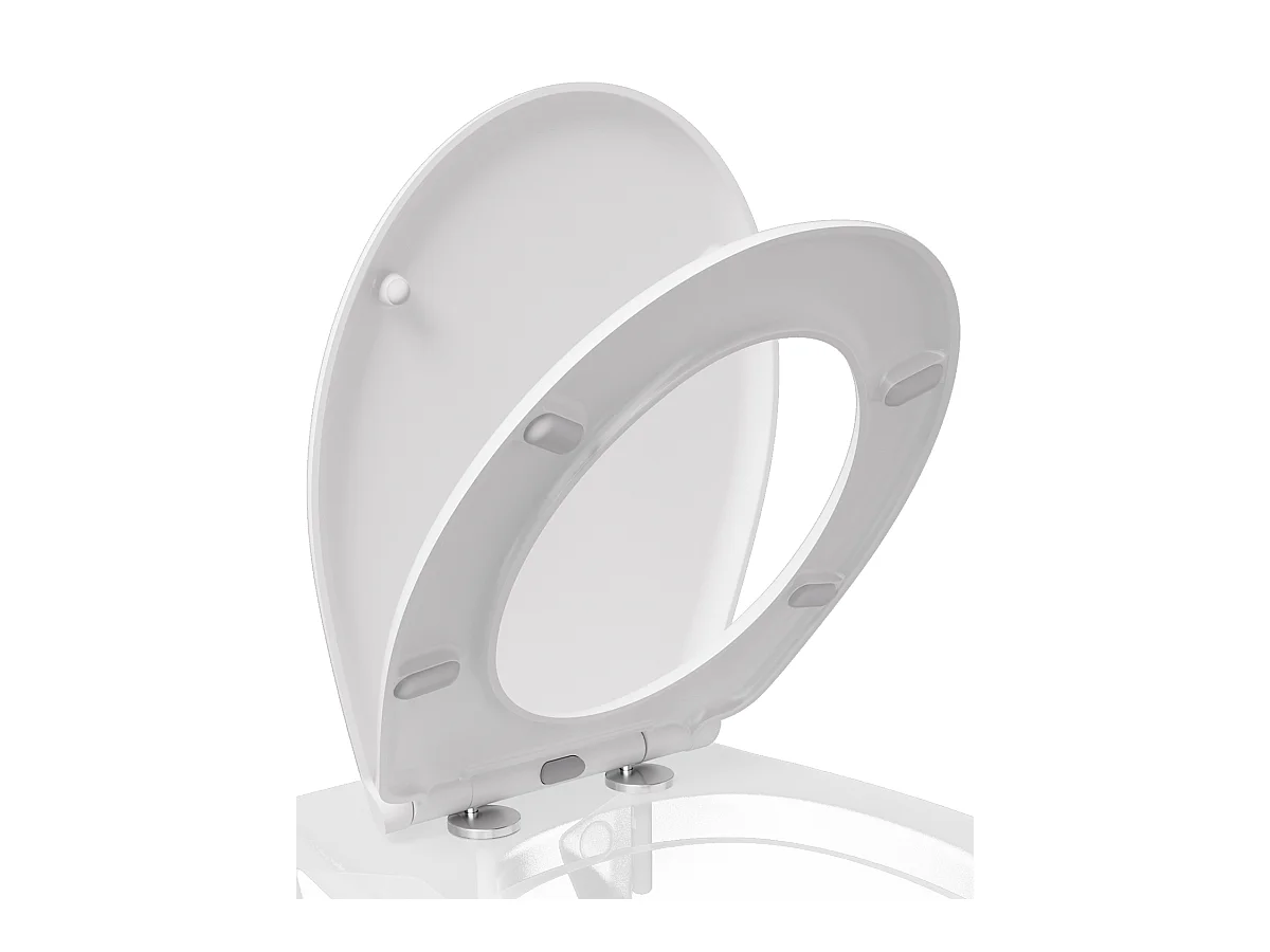 CECIPA MAX O-vormige toiletbril - Toiletbril Valrem - Toiletdeksel voor badkamertoiletbril - Wit