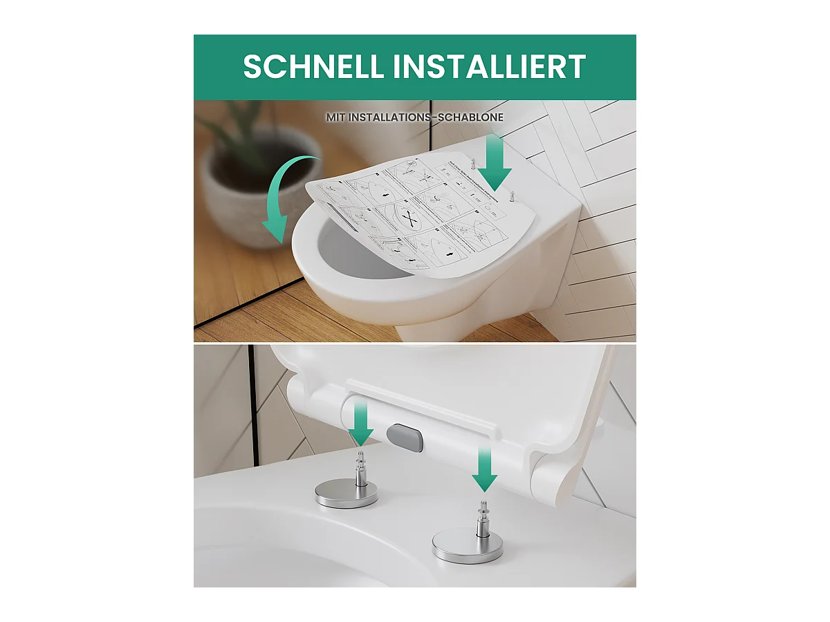 CECIPA MAX O-vormige toiletbril - Toiletbril Valrem - Toiletdeksel voor badkamertoiletbril - Wit