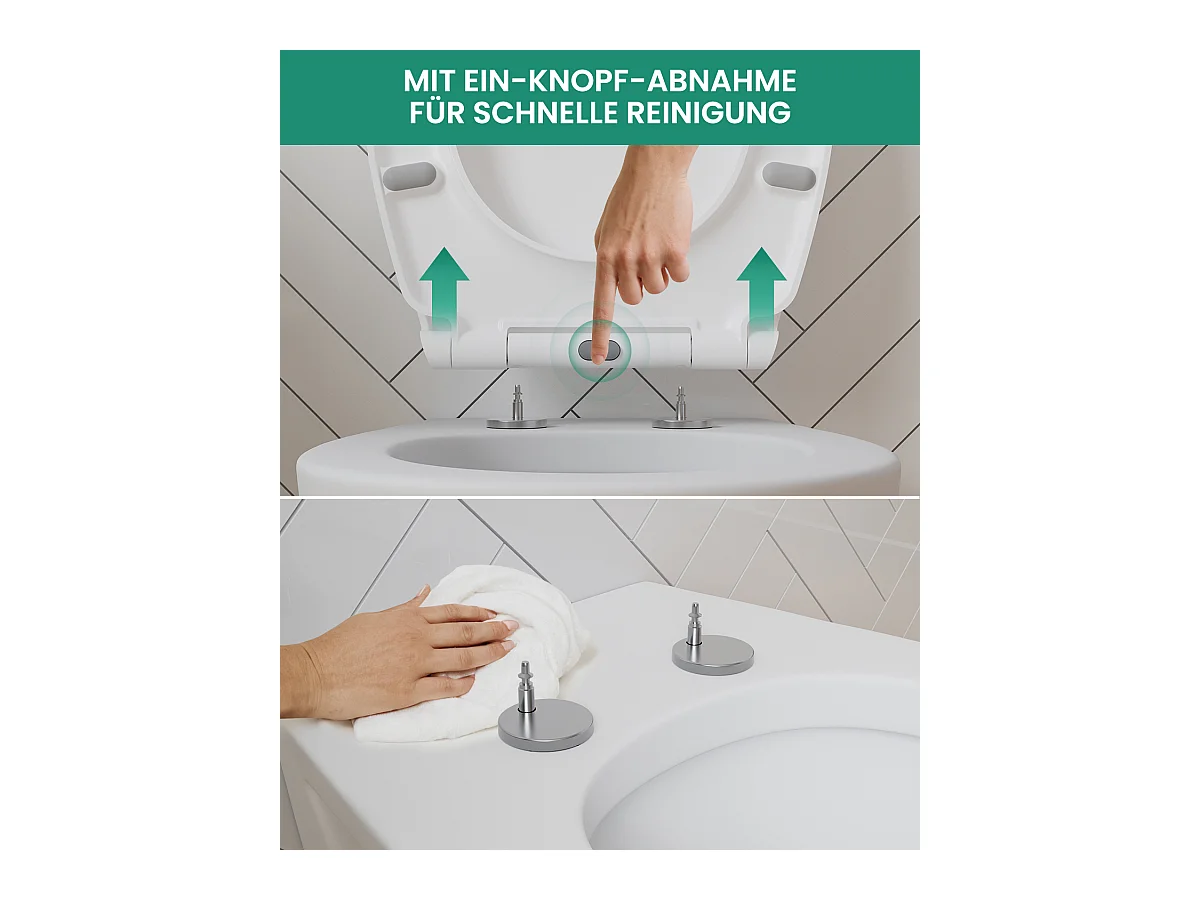 CECIPA MAX O-vormige toiletbril - Toiletbril Valrem - Toiletdeksel voor badkamertoiletbril - Wit