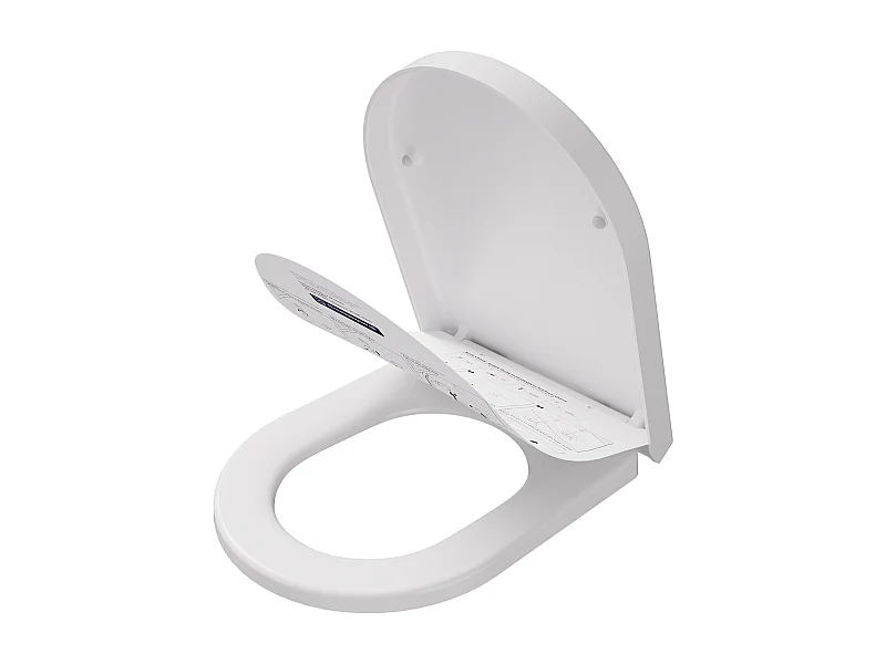 Cecipa max Abattant WC Frein de Chute, Siège de Toilettes en Forme de D, Blanc Couvercle de Toilette pour Salle de Bain